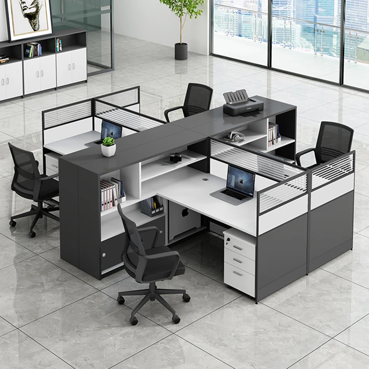 Modern Office Cubicles Workstation Desk Office Furniture 2 Person Staff ...