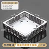 Glass square smoke gray ashtray-extra large