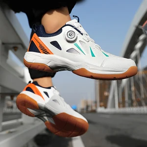 Fashion Trendy Men's Sport Walking Shoes Waterproof Leather Upper Shock Resistant Thick Sole Causal Tennis Shoes Badminton Shoes