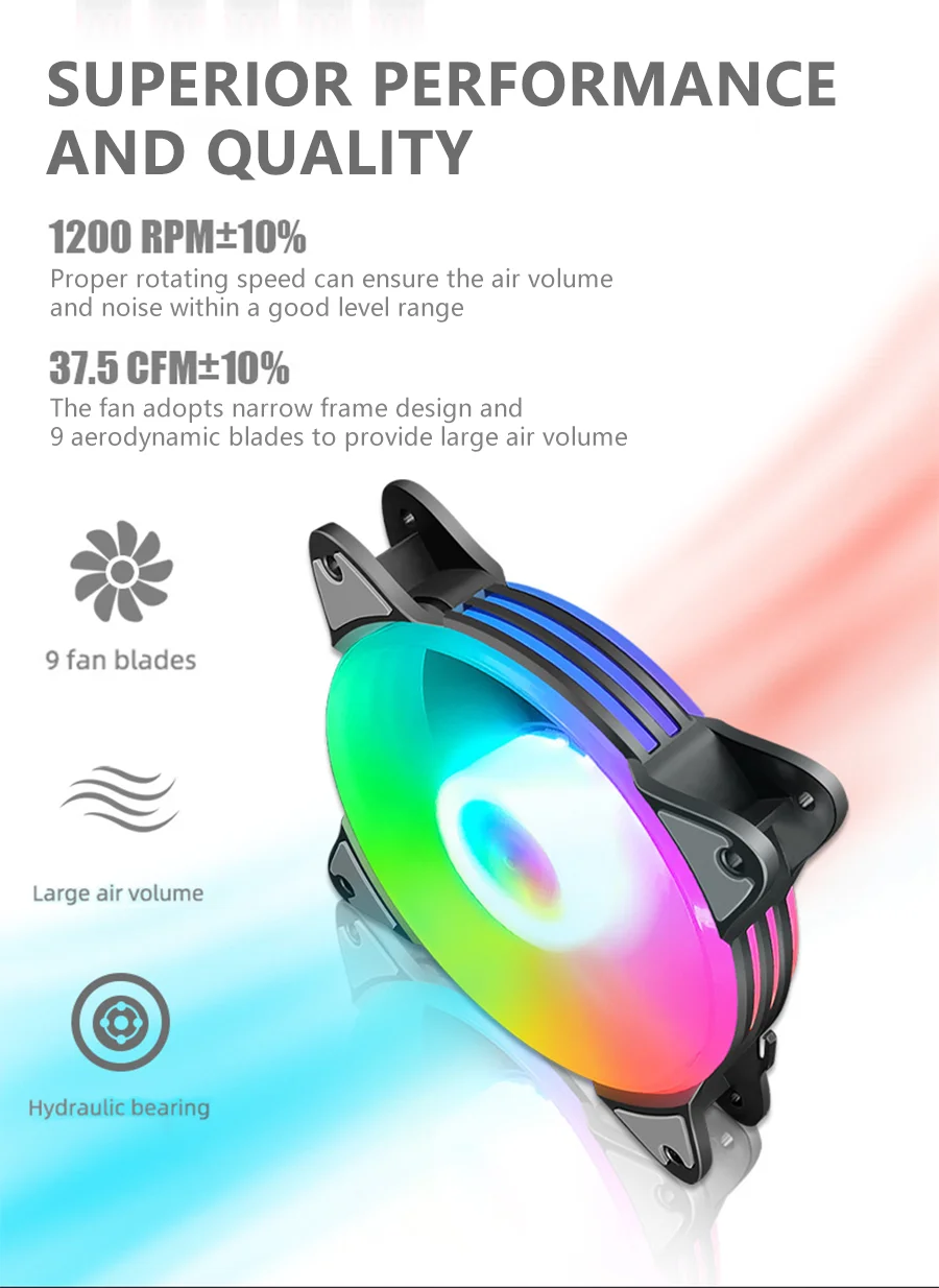 Factory New Design Pc 120mm Rgb Fan Computer Gaming Case Led Light Fans ...