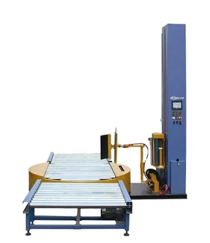 Automation Stretch Film Wrapper  Pallet Wrapping Machine With Conveyor