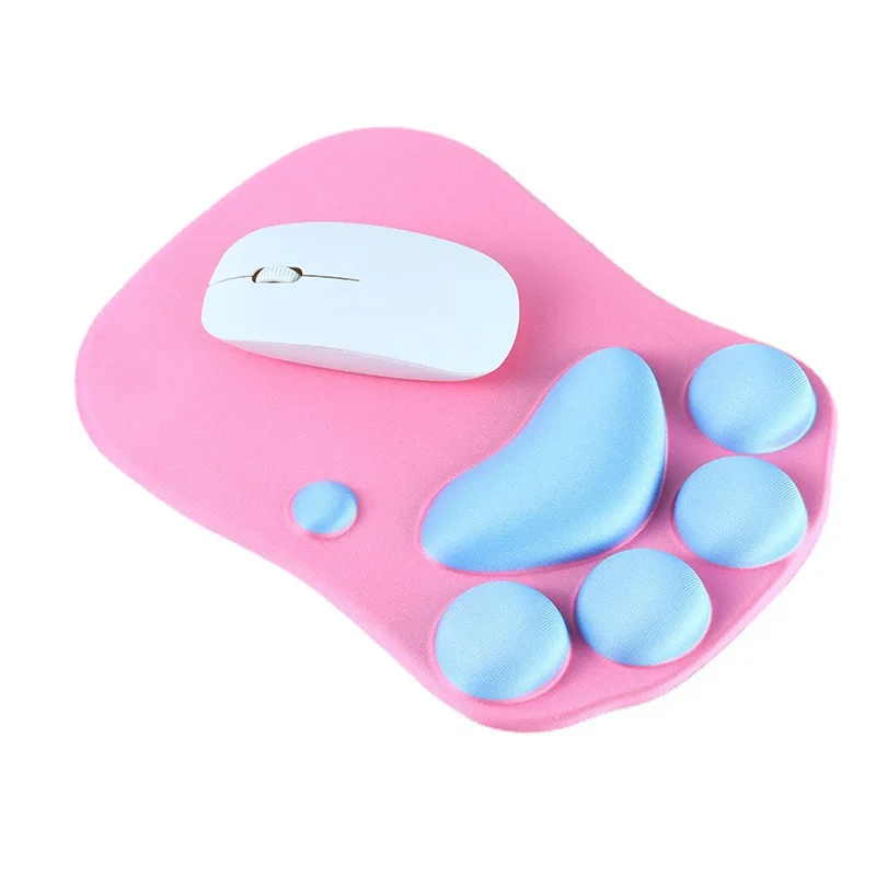 High Quality 3d Cute Cat Paw Nonslip Silicone Mouse Pad With Wrist Rest