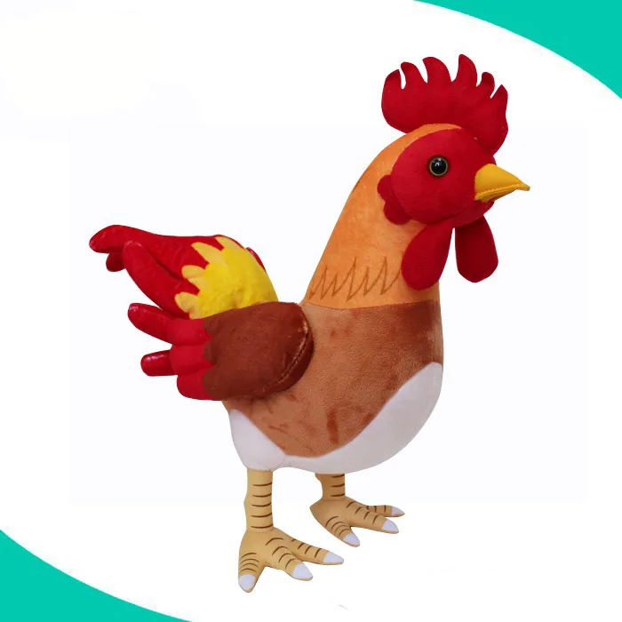 Factory Wholesale Custom Stuffed Standing  Plush Red Rooster Toy