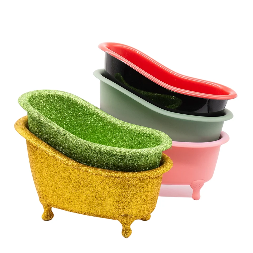 Hot Sale One Color Screen Printing Gold Plastic Mini Bathtub for Shampoo Packaging
