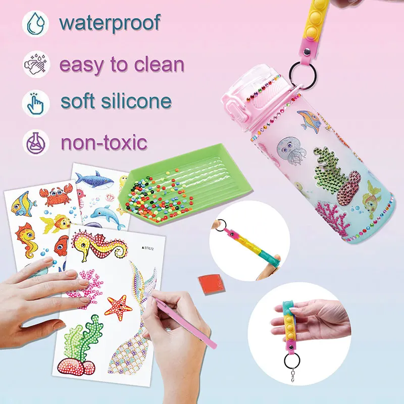 Yaxin Kits de Botellas de Agua para Decorar, Gemas de Diamantes,  Manualidades, Divertidos Regalos de Arte y Manualidades, Juguetes para Niñas