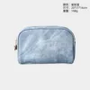 Blue semicircle cosmetic bag