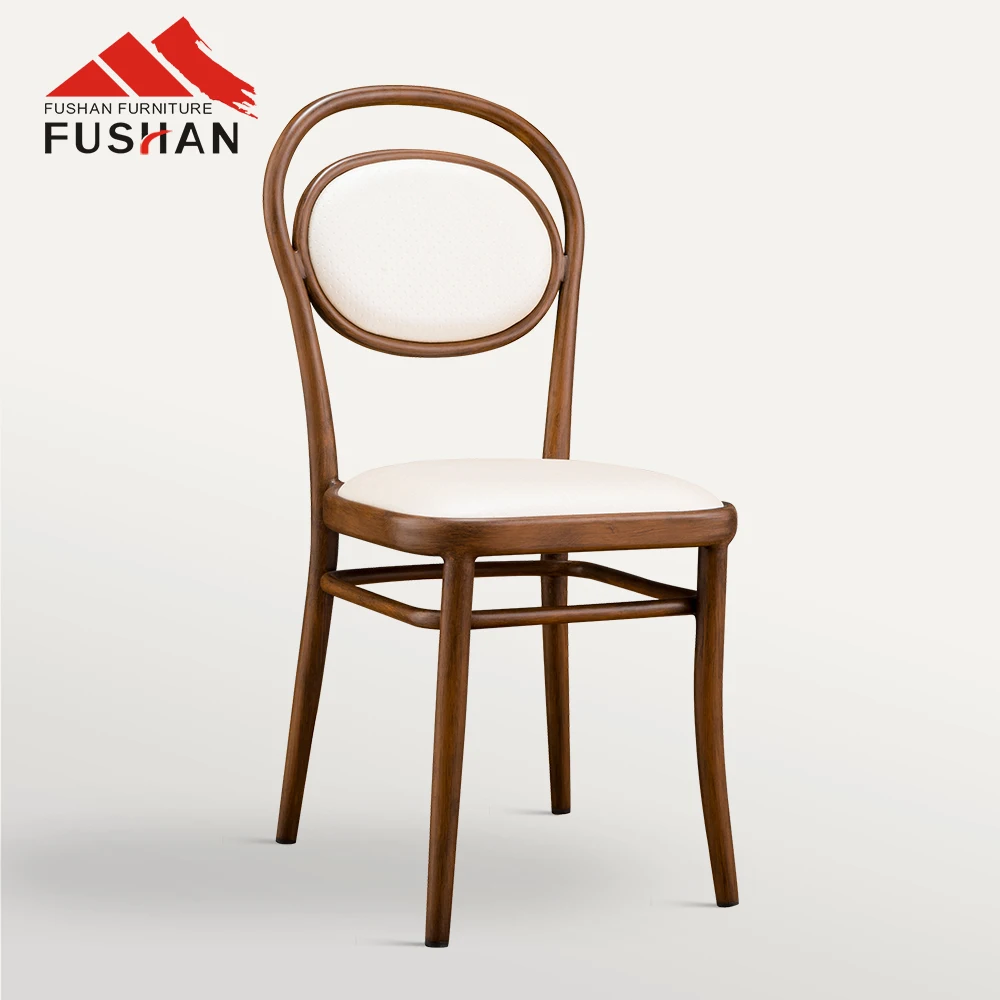 High Quality Restaurant Hotel Metal Frame Beige Fabric Dining Table Chair Dining Room Chairs