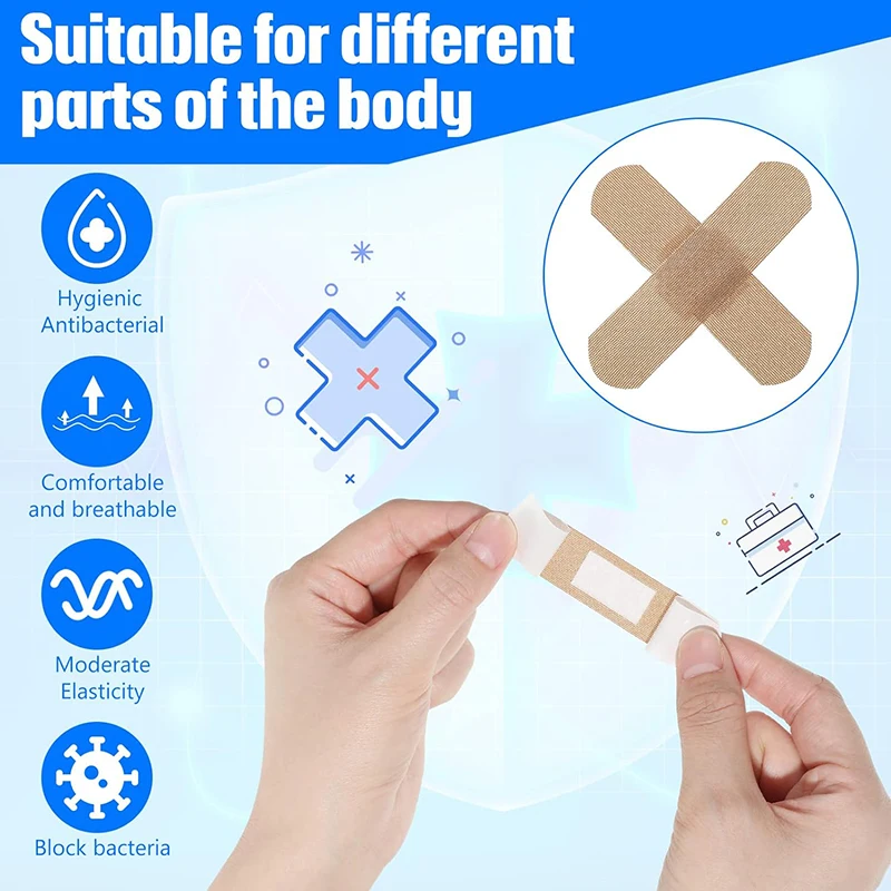 custom printed waterproof skin color sport medical hemostatic plaster band-aid adhesive band aid