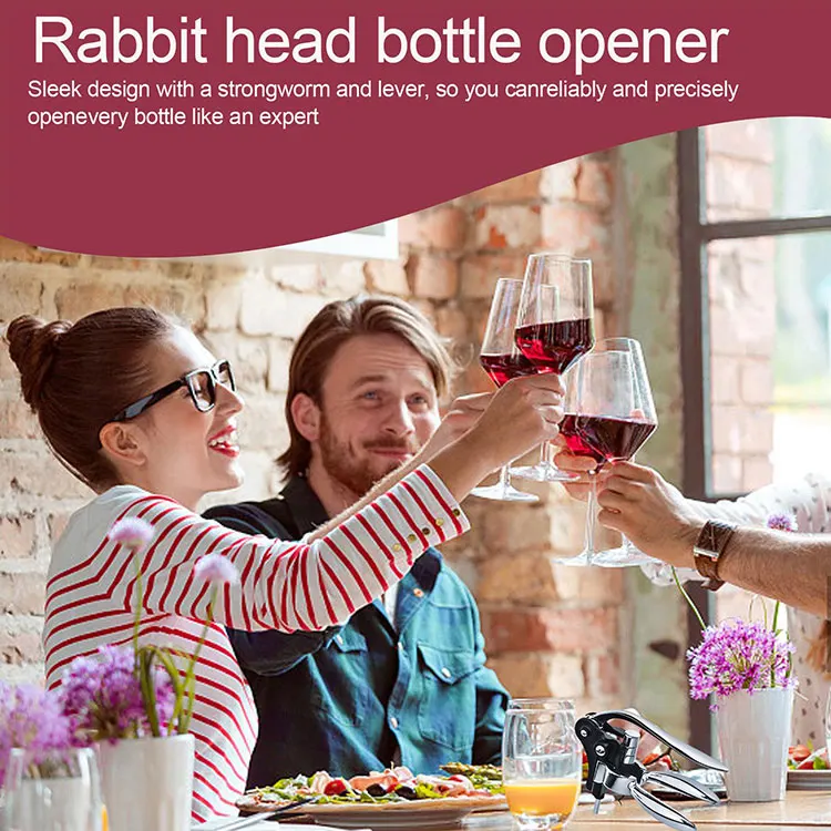 Professional Factory Price 3 Piece Goose Shape Vertical Lever Corkscrew Wine Bottle Opener With Foil Cutter