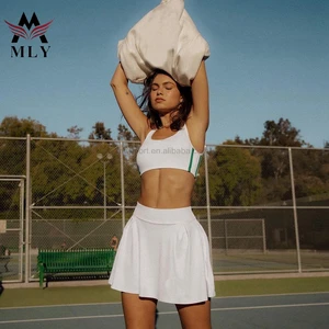 Custom Polyester Tennis Wear Set 2-Piece Knee-Length Tennis Skirt and Pant for Adults OEM Team Name Girls' Tennis Outfit