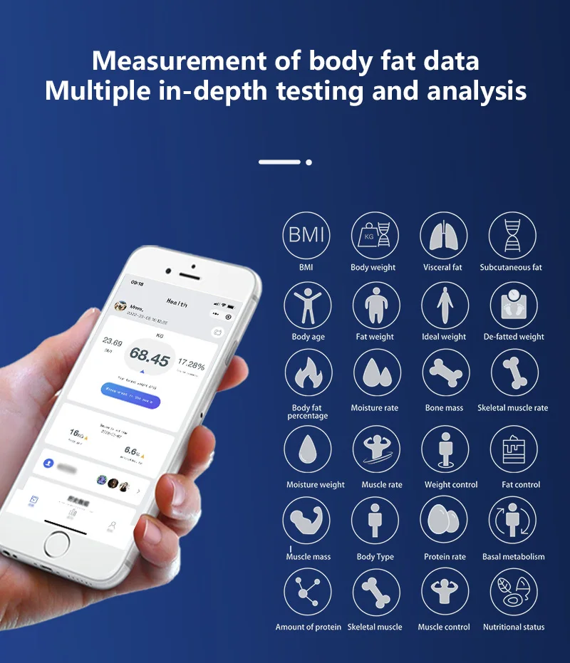 Bodyfat Diagnostic Analyzer Smart Scales Body Fat Smart Phone App