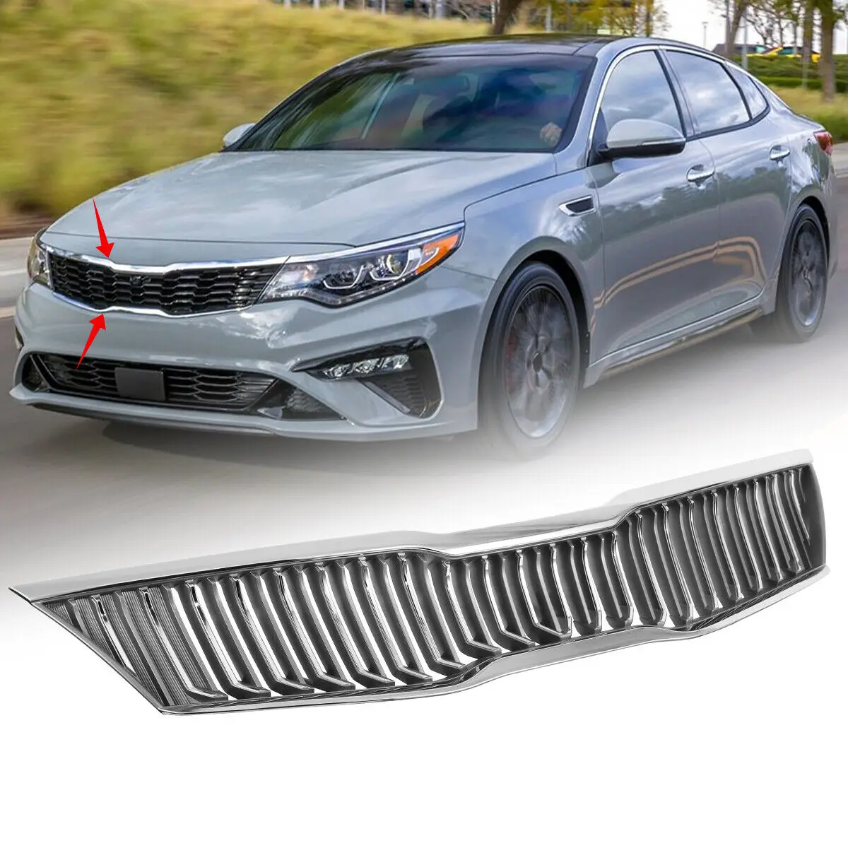 auto parts Replace ABS Chrome Front Bumper Upper Radiator Grille For 2019 2020 Kia Optima K5