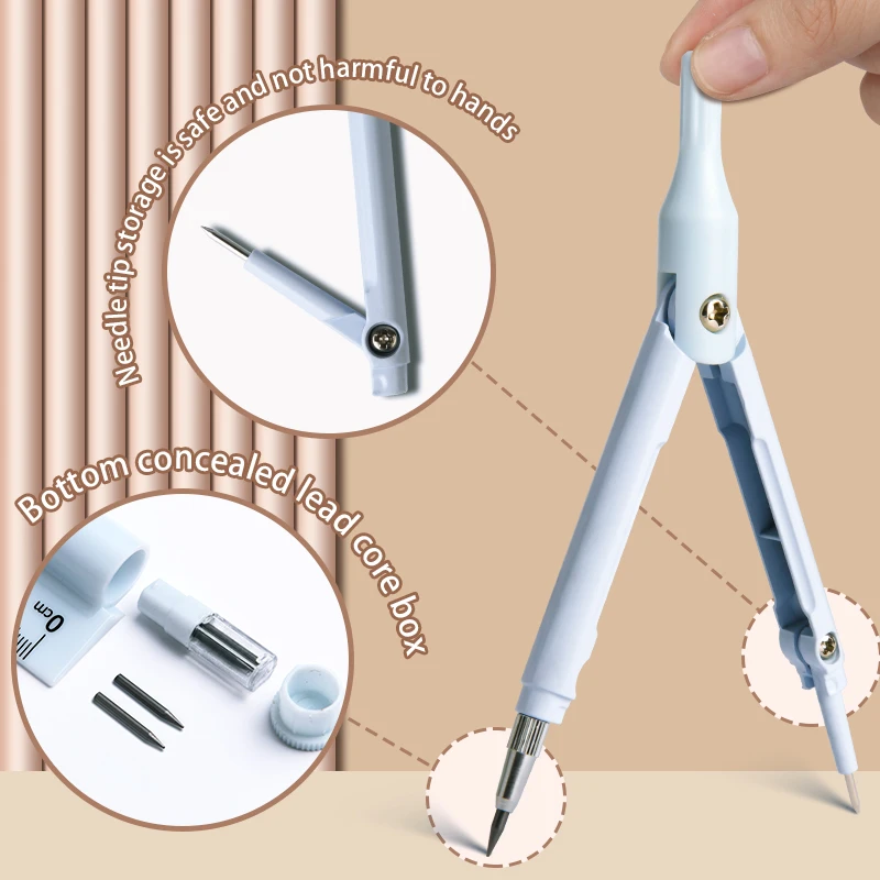 Многофункциональный набор «Три в одном» компас и линейка пластиковая с металлическим компасом для обучения карандашам школьного использования