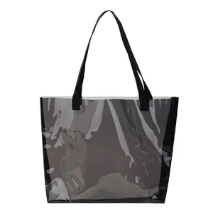 PVC Shopping Bag Large Capacity Plastic Bags Grey Transparent Beach PVC Tote Bag