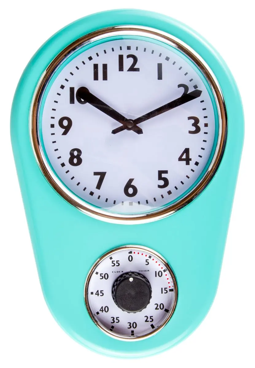 White Retro Kitchen Timer Clock
