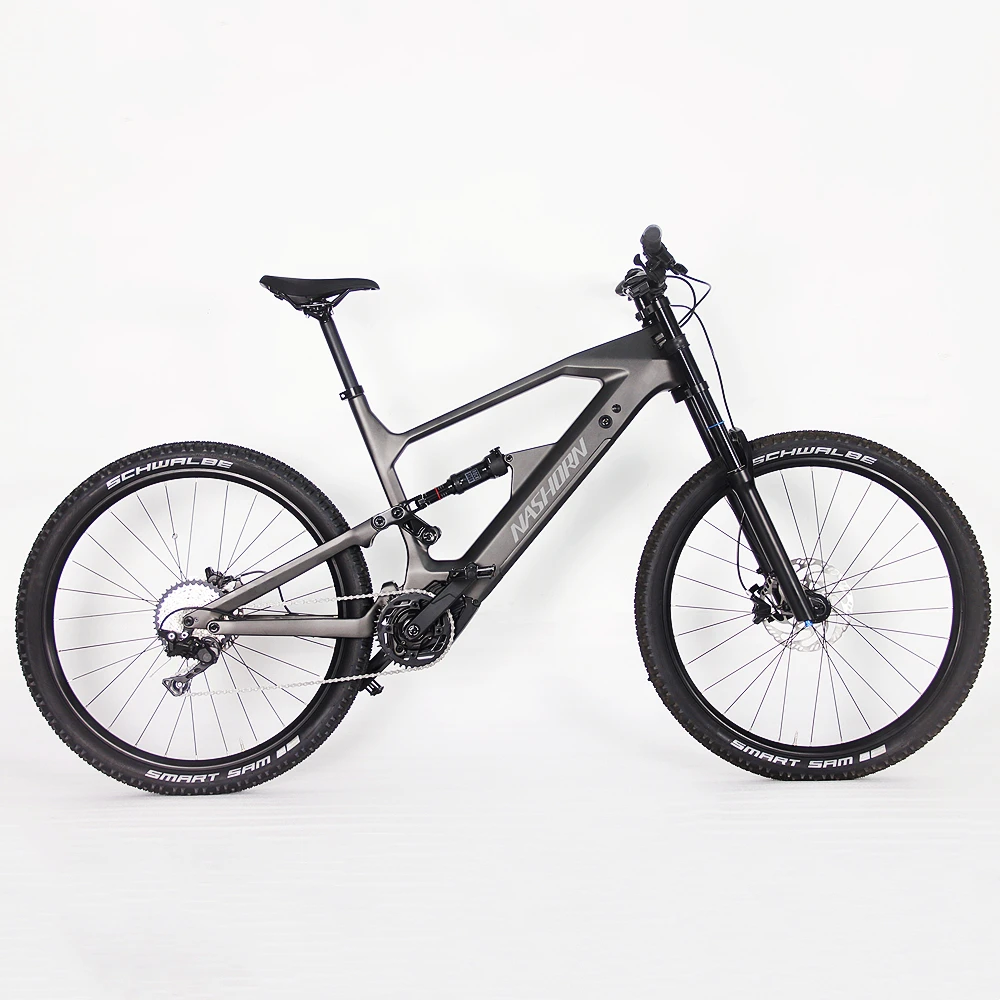 Full Suspension Electric Mountain Bike Carbon Fiber Frame Electric