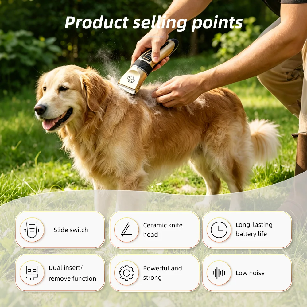 Wholesale Eco-Friendly Plastic Dog Shaver Clippers Low Noise Rechargea - product detail 3