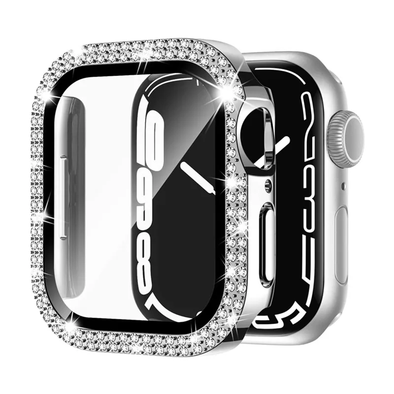 Luxury Diamond Smart Watch Cases For Apple Watch Case Gold Rose 38mm