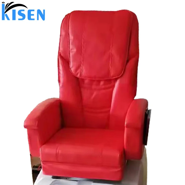 Kisen High Quality pink Red Color Pedicure Spa Chair with Footbath Spa Chair for Spa Equipment and Furniture Beauty Salon