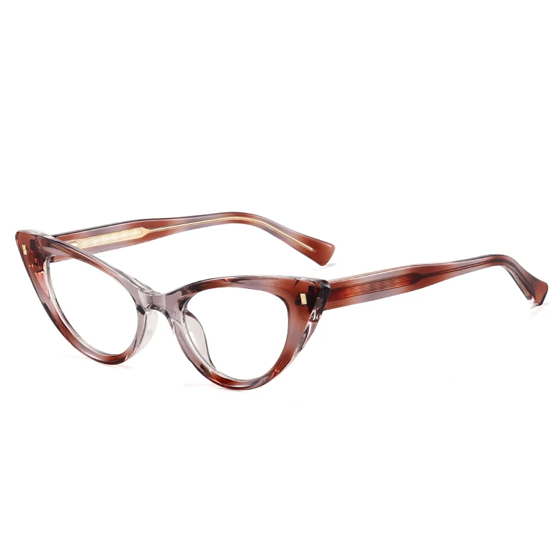 MS 97719 Women's Fashion PC Frame Prescription Glasses Big Cat Eye Design Block Blue Light Optical Eyeglasses TR90 Material
