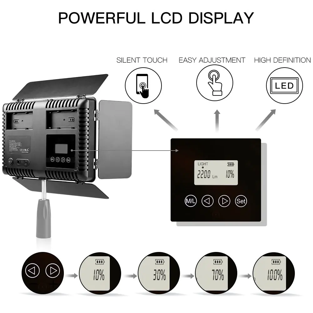 Hot Sale High Quality  Led Panel Light 3200-5600k Video Equipped with LCD screen