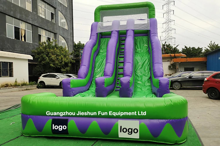 2021 commercial water slide inflatable double waterslides green and