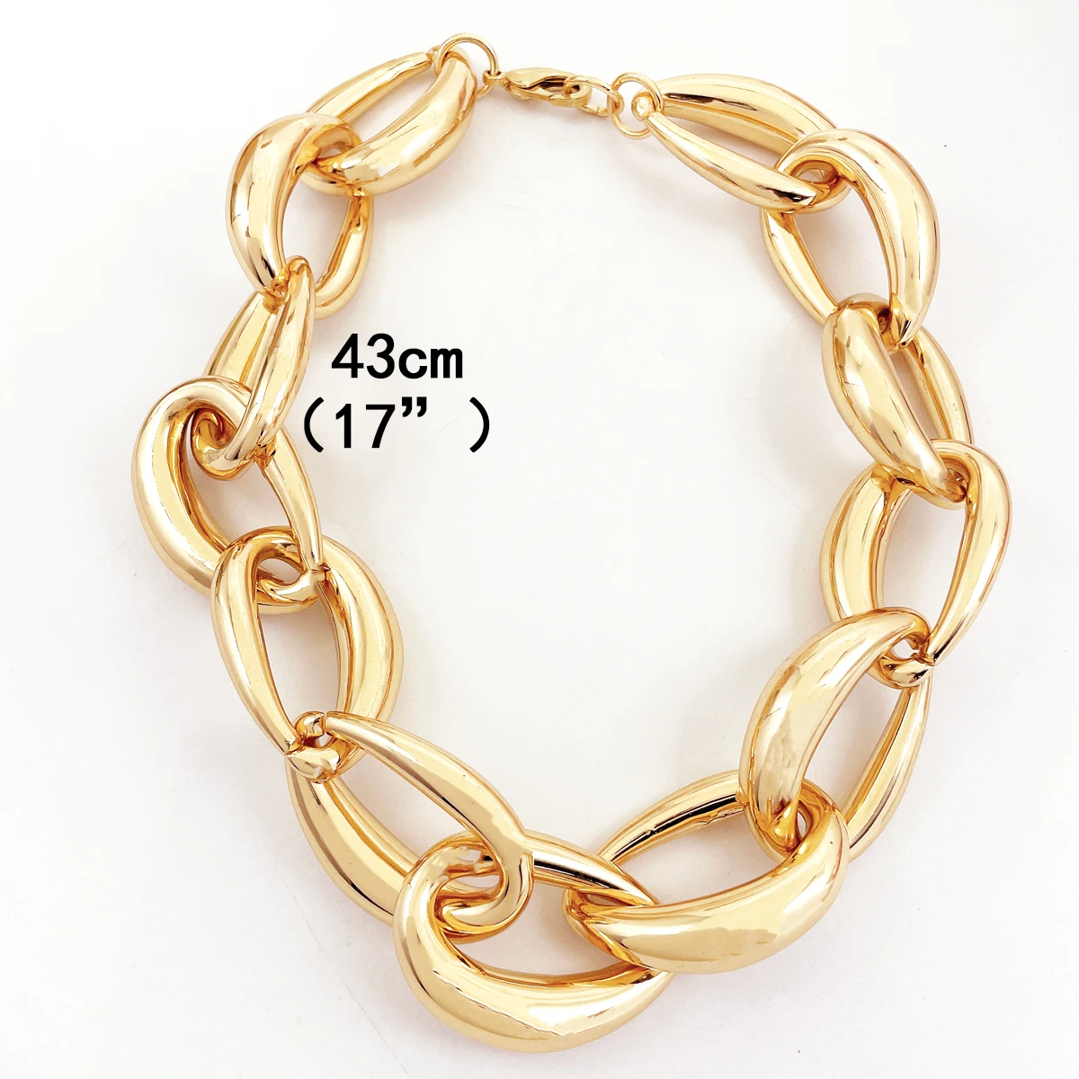 product 18k gold plated geometry choker necklace for women new fashion classic link chain design for anniversaries-1