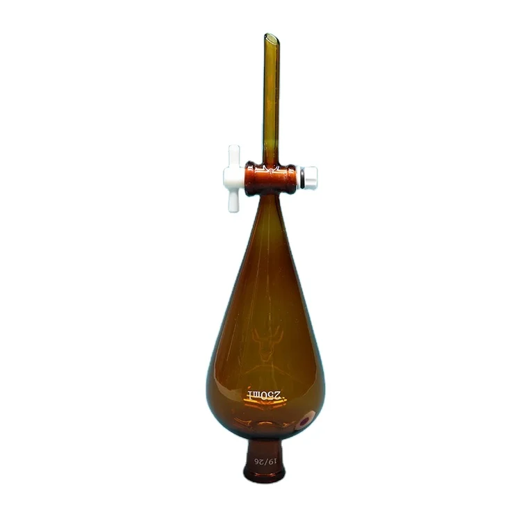 Высококачественная лабораторная посуда в форме груши стеклянная сепарационная воронка разделительная Воронка с ПТФЭ или стеклянным