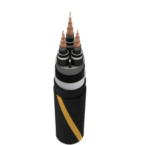 Low MV Submarine Power Cable with Three XLPE Insulated Copper Aluminum Conductors PVC PE Construction Latest Standards