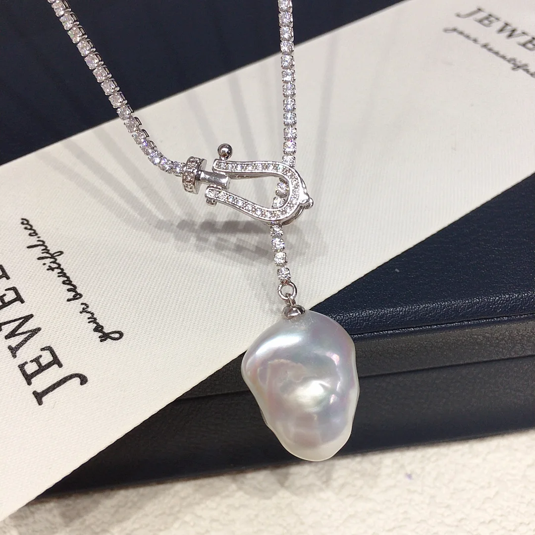 Baroque Freshwater Pearl Necklace with Zircon