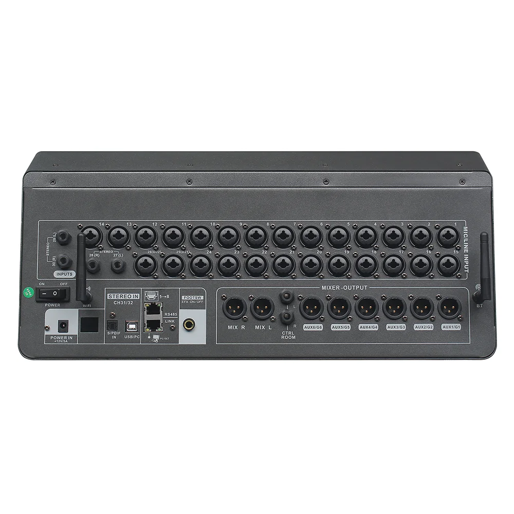 DM32 Pro 32-Channel Digital Mixer Console with USB Interface for