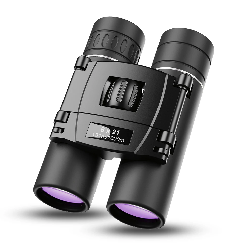 8x21 Mini Compact Lightweight Mini Pocket Folding Binocular Fully Coated Lens 