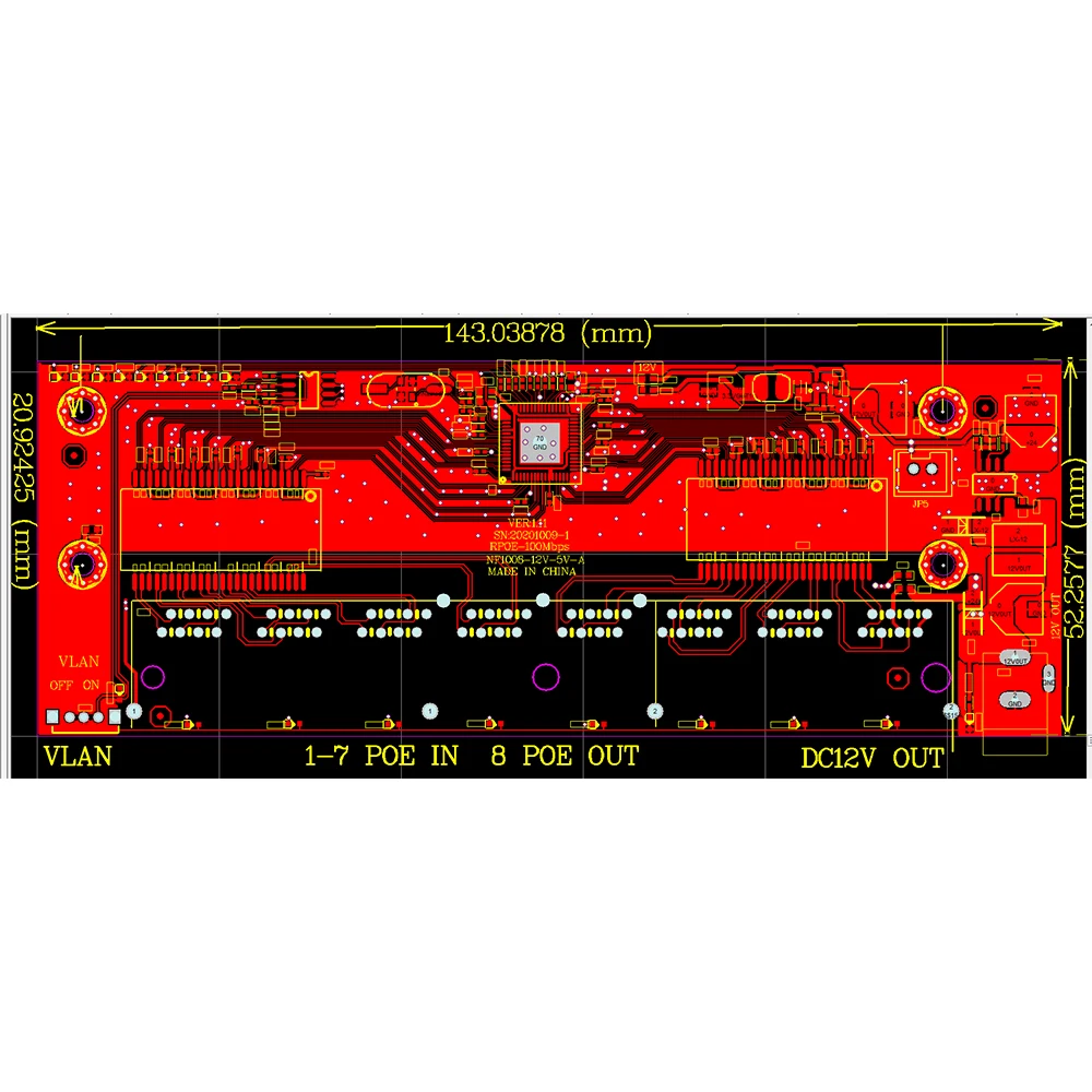 Hot Selling 8 Port 100Mbps Network Module Internet Ethernet Switch Fast Ethernet Industrial POE Switch Gigabit Network Module