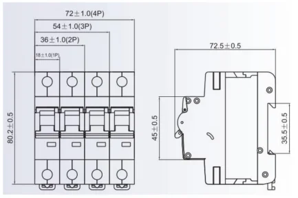 VECAS Electrical Breakers 1P 2P 3P 4P 6A 10A 16A 20A 25A 32A 40A 50A 63A 230V 400V Ac Dc Mcb Dz47 Miniature Circuit Breaker