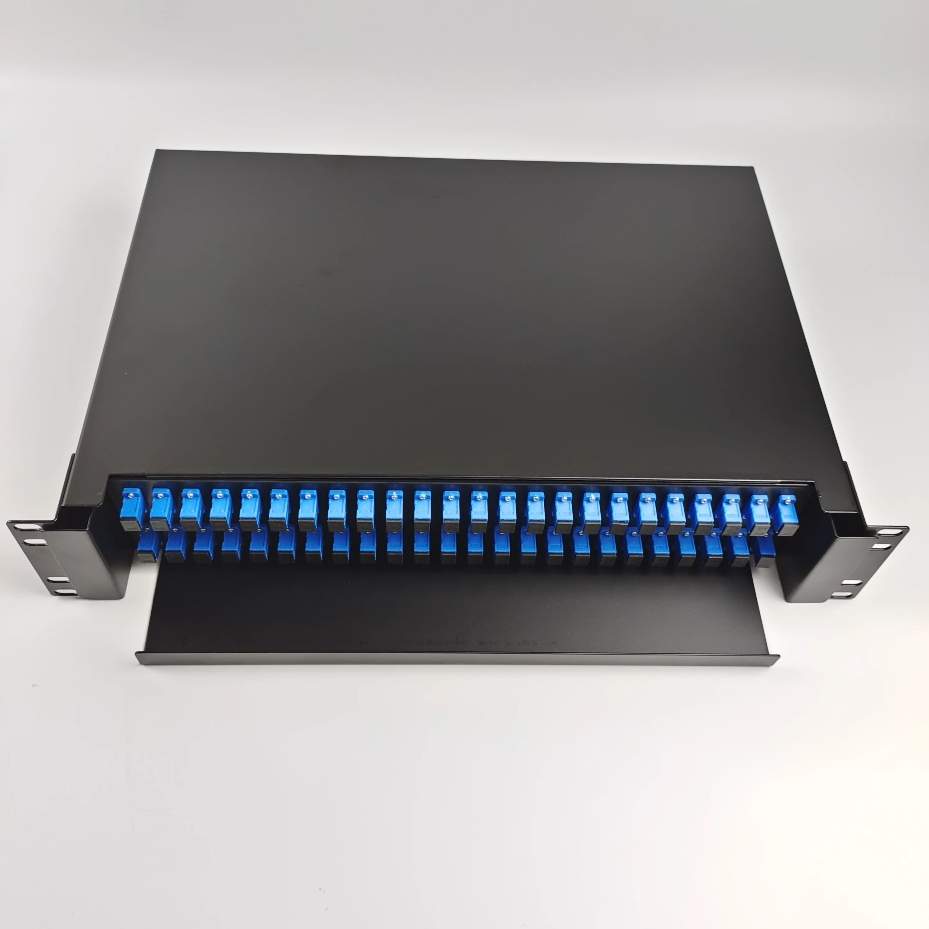 19 Inch Rack Mounted Fiber Terminal Box Sliding Drawer 2u 36 48 96 144 ...