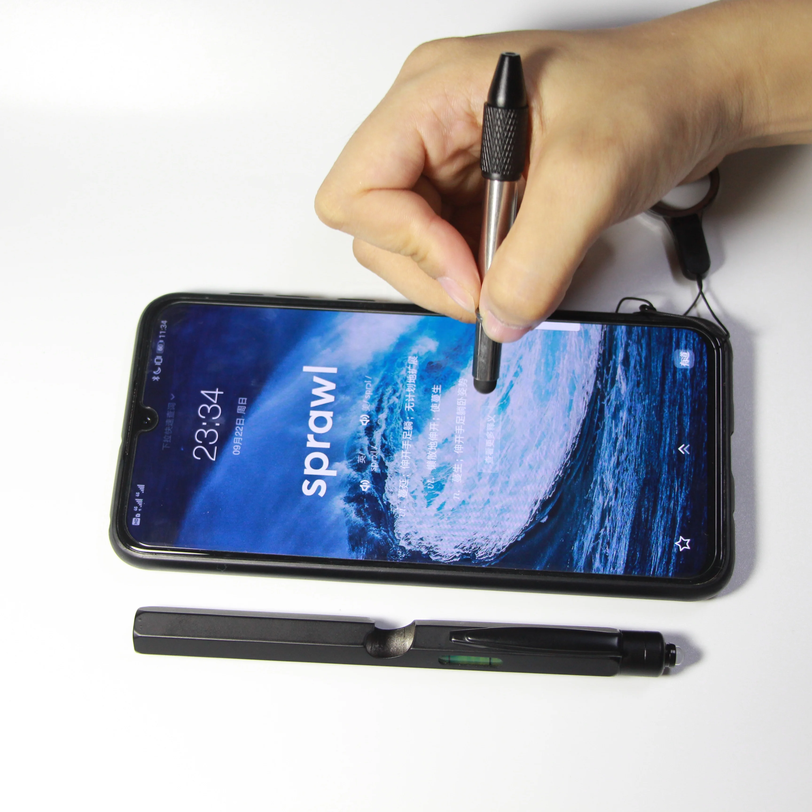 Super 6 en 1 Stylo multifonctions métal Outil Stylo avec Règle, Stylo À