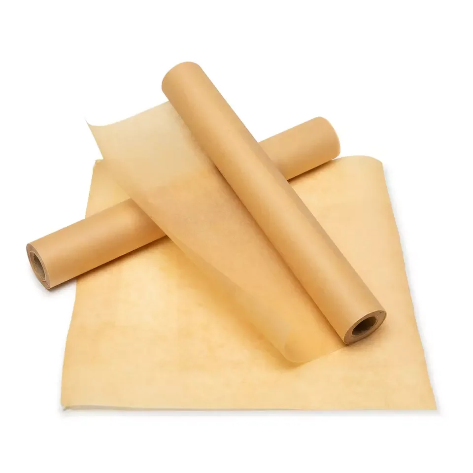 High Quality Greaseproof Unbleached Double Side Silicone Coated Paper Roll Custom Cooking Parchment Baking Paper