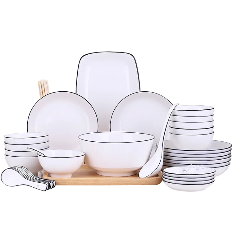 Custom Wholesale White Cheap Ceramic Dinnerware Sets Ceramic Kitchen