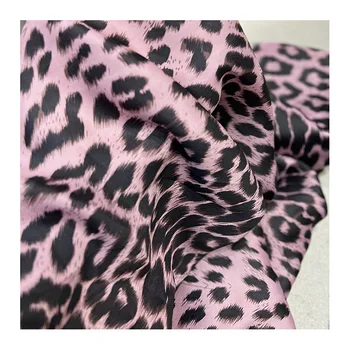 Crystal Satin Leopard Print Cloth Polyester Color Printed Fabric For Women'S Pajamas Dress Fabric