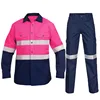 Rose red and navy blue overalls