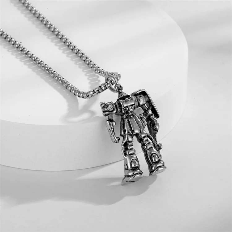 ネックレス・ペンダント Numbering Robot Pendant Necklace #5774 5BNY293 Robot Pendant Titanium Stainless Steel Unique Necklace