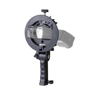 New S Type Handheld Grip Mount Bracket Holder for Godoxs Yongnuos Meikes Speedlite Flash Softbox with Handle detail image
