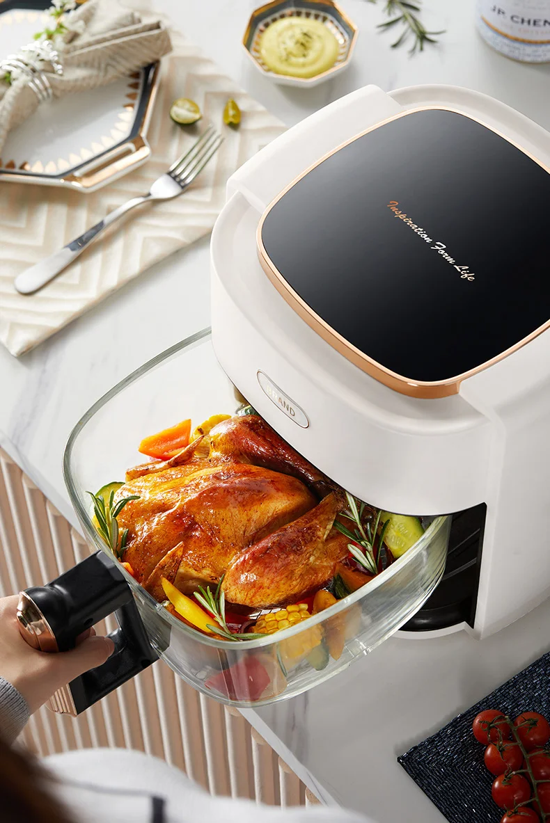 220V 5L Household Electric Air Fryer Automatic Oil Free Multifunctional  Intelligent Electric Fryer With Visible Window EU/AU/UK