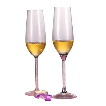 Lead Free Diamond Stem Glasses Wine Cup Crystal Champagne Flutes for Valentines Day Parties Celebration