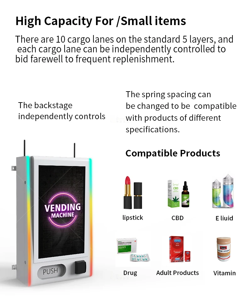 Mini Wall Mounted Condom Vending Machine Combo Age Verification Vending ...