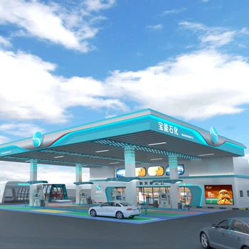 Premium Customizable Steel Structure Gas Station Commercial Building Solution High Quality and Low Cost