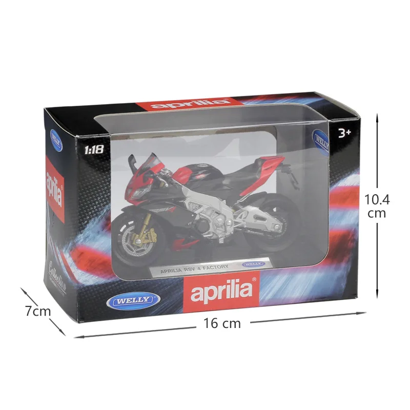 Modèle Moto Aprilia RXV 450 Rouge à L'Échelle 1:18 - Métal Die-Cast, Environ 11 Cm, Avec Socle
