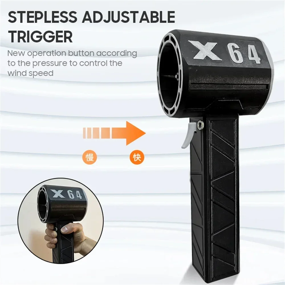X64 Handheld  Fan Car Violent Air Blower Wireless Air Gun 64mm Brushless Motor Powerful Electric Strong Dust Blower