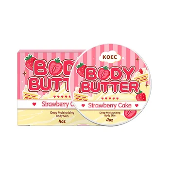 Private Label Body Butter with Fragrance Strawberry Cake Peach Macaron Coconut Donut Nourishing Hydrating Whitening Glaze Butter