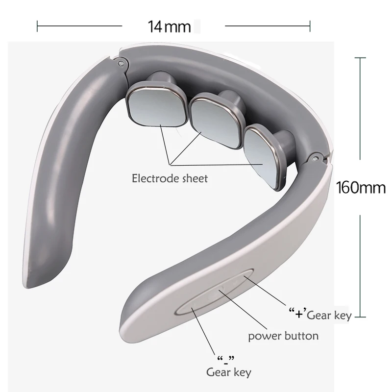 Smart Cervical Spine Physiotherapy Deep Tissue Point Massage Device Tens Pain Relief Neck and Shoulder Massager With Heating